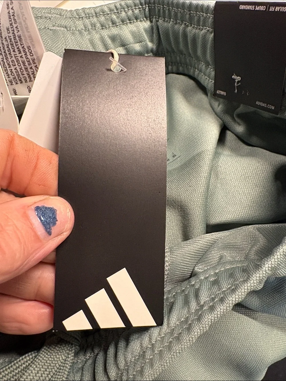 adidas Light Sage Green Track Joggers with White Stripes